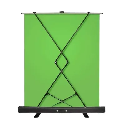 E-reise Green Screen Backdrop Pull-up Style Portable Collapsible Chromakey Background with Auto-Locking Frame