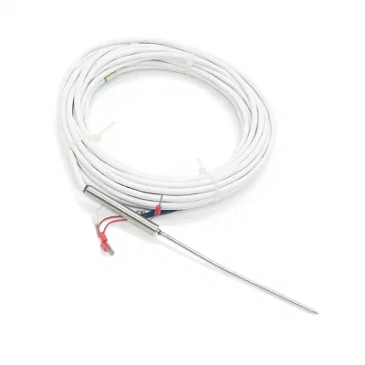 HUADONG Insertion Pt100 RTD Probe with Ultra Fine Pointed Tip, Silicone Cable for Food Rubber Lab Measurement