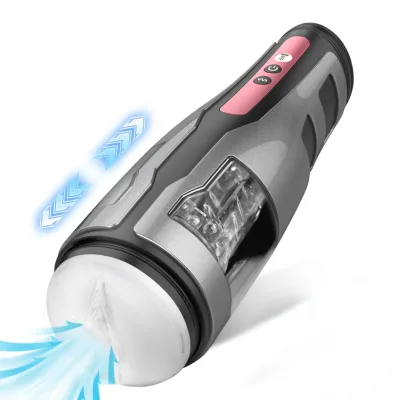 Realistic Deep Throat Male Masturbator with Telescopic Function Made of Body Safe Silicone USB Rechargeable for Men Masturbator