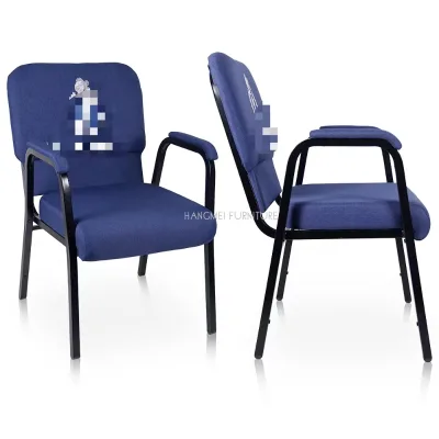 Wholesale Assembly Hall Furniture Green Gray Metal Auditorium Chair for Church With Armrest
