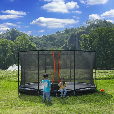 Inground Outdoor Trampoline Kids Jumping Trampoline Durable Safe Trampoline with PP Jumping Mat and Enclosure