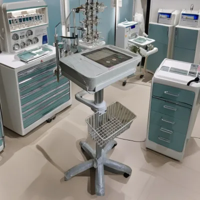 Aluminum Alloy Stainless 304 Oxygen Trolley 304/L Lifting Model Medical Cart Ventilator Hospital Furniture