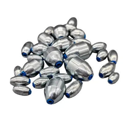 High Quality Lead Free 3g 4g 5g 6g 7g 8g 9g 10g 12g 15g 20g 25g 30g 40g Carbon Steel Fishing Sinker Egg Oval Shaped Olive
