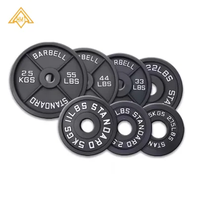 Four-bar Barbell Plates with Painted Finish and Large Grip Holes Commercial Gym Weightlifting Plates