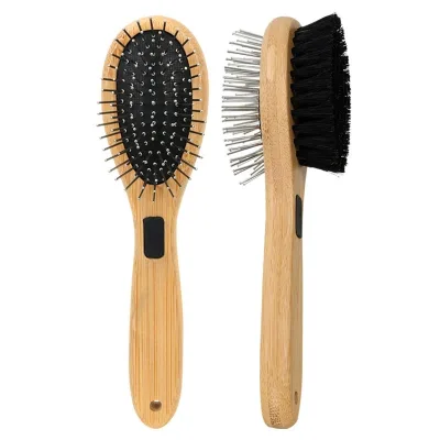 Wholesale Bamboo Pet Comb Double-sided Wild Boar Bristle Pet Comb Double-sided Wild Boar Bristle Pet Brush