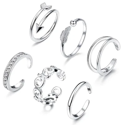 Fashion Design Sterling Silver 925 Cut Out Band Toe Ring