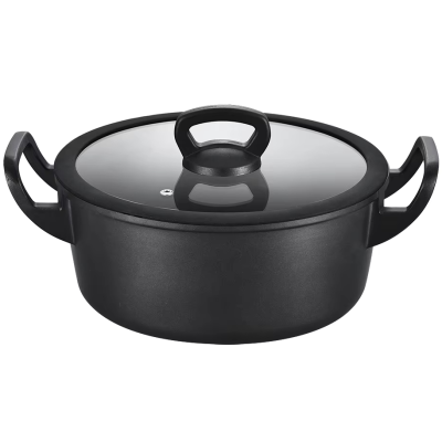 Pitch Black Exquisite Latest Design CURVED EARS Series High Quality Die Cast Aluminium Non-stick Coated Cookware