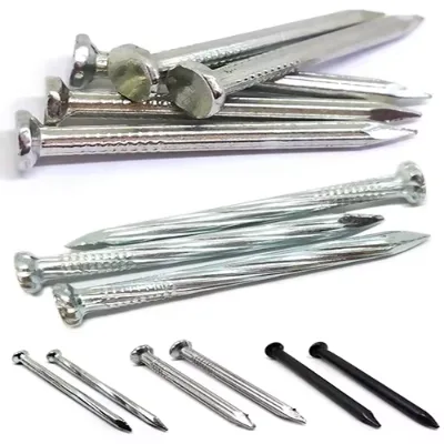 #45 Medium Carbon Steel Galvanized Fluted Shank Sharp Head Class 8 Concrete Nails for Brick Wall Construction