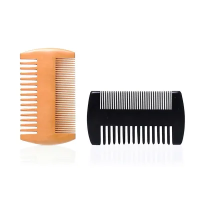 Fine & Coarse Anti-Static Comb Wooden Massage Comb Custom Logo Beard Brush Wooden Beard Comb for Men
