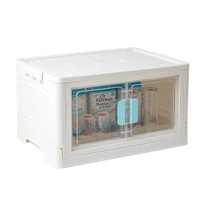 Advanced Elegant Foldable Double Door Storage Cabinet for Household Mother and Baby Products, Dustproof Cabinet with Pulleys