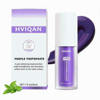 Hot Selling Professional Brighten Teeth Purple Toothpaste  Corrector Teeth Whitening