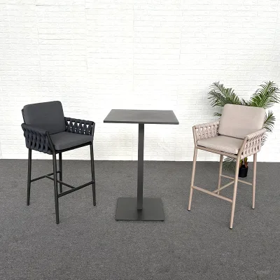 Aluminum Outdoor Bar Table and Chairs Stool Set for Bar Cafe Restaurant Garden Party Outdoor Furniture Set