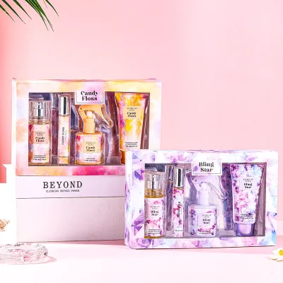 Lasting Fragrance Lady Body Spray Hair Spray Body Lotion Mini Perfume High-end Gift Set 4-piece Set