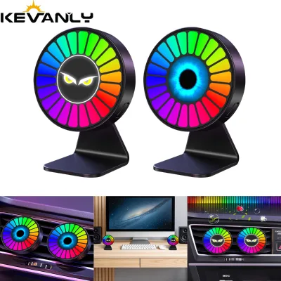 New LED Angel Eye Demon Eye Light RGB Type-C Car Air Freshener with LED Light Music Rhythm for Car Interior Decoration Light
