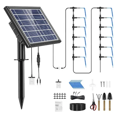 Anti Siphoning Automatic Plant Watering System  Digital Screen Solar Drip Irrigation Kit  for Potted Plants