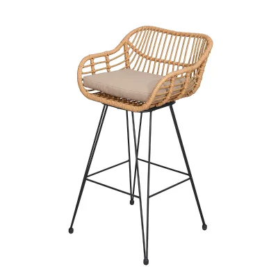 Outdoor bar Rattan Chair bar Casual Net Celebrity High Stool Cafe Restaurant Rattan Chair Wholesale