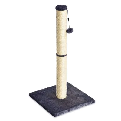 CHUUYU PET Basics Cat Scratching Post for Indoor Cats Standard with Dangling Toy 80 cm Grey Cat Scratching Post