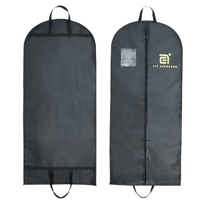 Custom Logo Black Garment Bag Jacket Suit Cover Dustproof Storage Large Bag for Wedding Dress