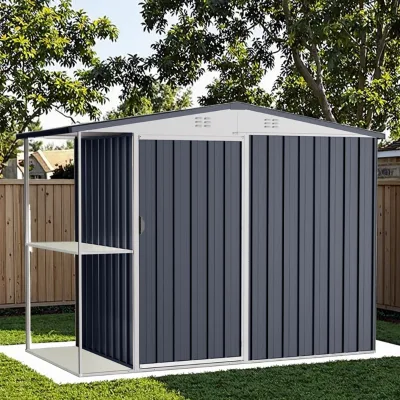 New Space Saver Waterproof Metal Eco-Friendly Easily Assembled Carport with Apex Rooftop 4 Vent Windows for Tool Bike Storage