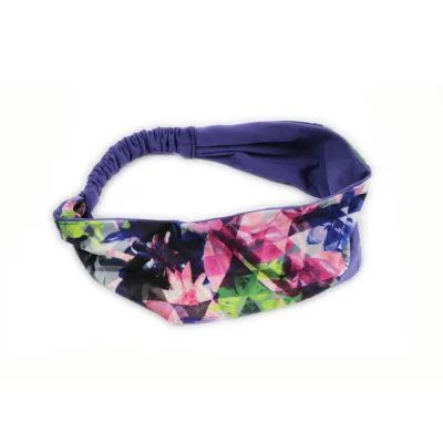 New European and American Style Printed Floral Elastic Sports Wide Brimmed Retro Headband Hair Accessory Headband