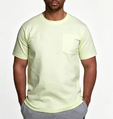 Mens Summer Knitted Cotton T-Shirt American Style Youthful Design Large Size Short Sleeve Breathable Eco-Friendly Washed
