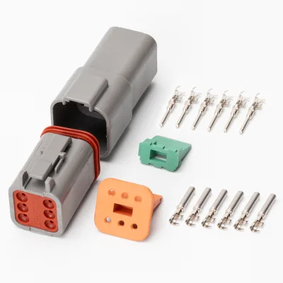 Deutsch DT Connector Waterproofing 6 Pin Deutsch DT Connector Plug Kit With Stamped Contacts and Seal Plug for Automotive Repair