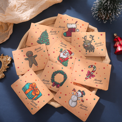Xmas Paper Cards Merry Christmas and Happy New Year Greeting Card With Envelope