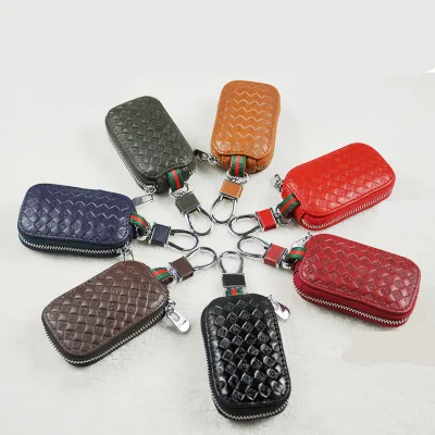 Fashion Leather Car Key Case Remote Control Protective Cover Keychain Car Key Case