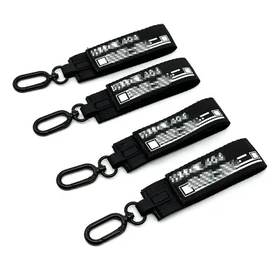 Anti-Loss Durable Wrist Keychain Lanyard with Zinc Alloy Carabiner-Customizable Hook & Loop Strap for Keys and Cards