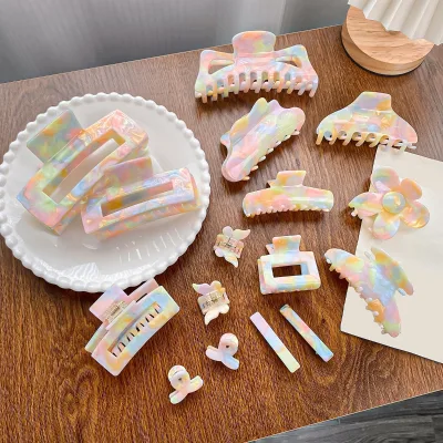 BLISSLIFE Wholesale High Quality Hollow Out Multicolor Claw Clips for Cute Mini Acetate Hair Claw for Women
