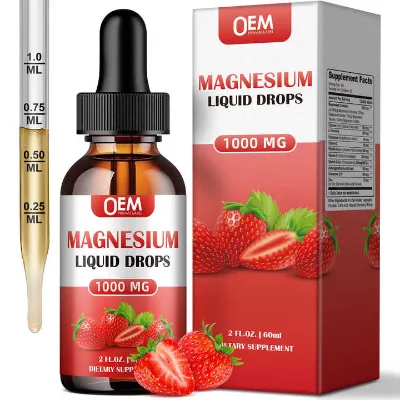 Biochealth GMP Halal Private Label OEM Magnesium Supplement - Magnesium Glycinate Liquid Drops for Nerve Muscle Calm Relax