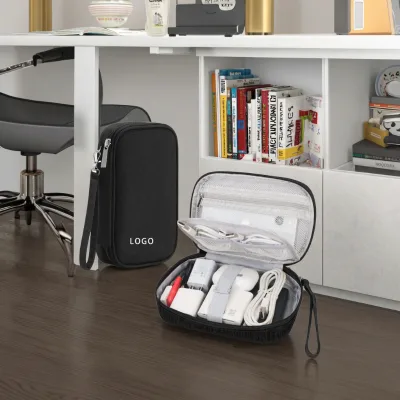Custom Multi-Layer EVA Storage Organizer Bag Waterproof USB Charging Cable Zipper Travel Digital Gadget Electronic Accessories
