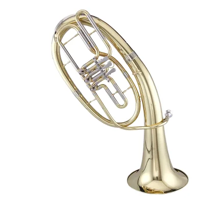 High-Performance Rotary Baritone Horn BB Tone Tenor Gold Lacquer Finish Wind Instrument Durable Brass Hard Rubber