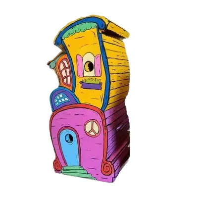 Gulaki Custom Wooden Camping-Style Rectangle Ring Frame Bird House for Outdoor Hanging Bird Nest