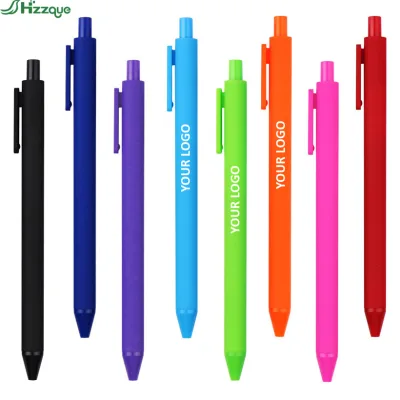 Custom Retractable Cheap Multicolor Macaron Promotion Candy Rainbow Color Rubber Plastic Gel Pen with Logo for Gift