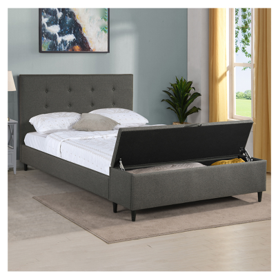 Modern King Queen Double Small Single Size European Upholstery Fabric Bed
