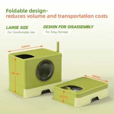 90L Detachable Cat Litter Box, Fully Enclosed Drawer Type Pet Toilet, Anti-Stick & Leak-Proof For Large Cats