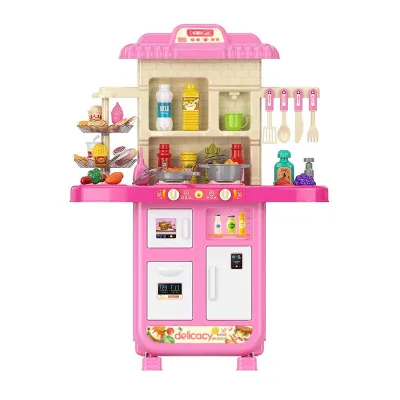 Hot Selling 3 in 1 Other Pretend Play & Preschool Girls Kitchen Toys Kids Play Kitchen House Cooking Toy Set with Lights Sounds