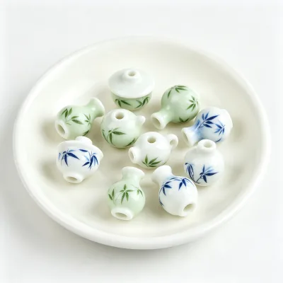 Wholesale Chinese-style Handmade Blue and White Porcelain Imitation Teacup and Teapot Beads for DIY Bracelet Necklace Findings