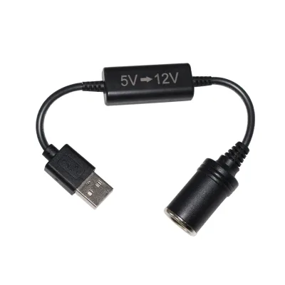 Brand New DC 5V to 12V USB Boost Converter Cable 12W Max Output Pure Copper Conductor for Car Cigarette Lighter Female Socket