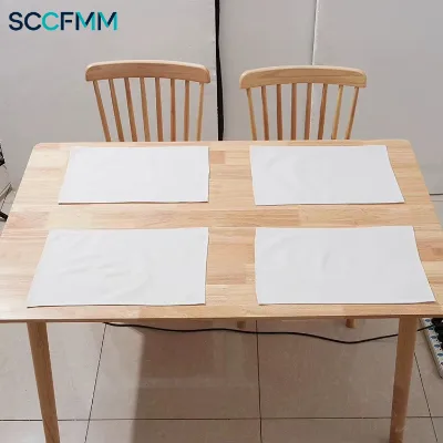 SCCFMM Sublimation Blank Dining Table Mat DIY Photo Print Rectangular Linen Polyester Material Placemat for Personalized Gift