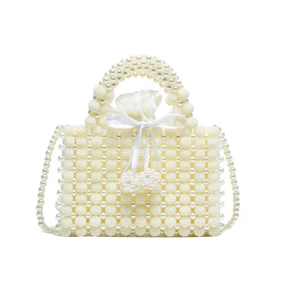Women Ladies Crossbody Shoulder Bag Beaded Pearl Evening Clutch Purse for Party Wedding Party Handbag