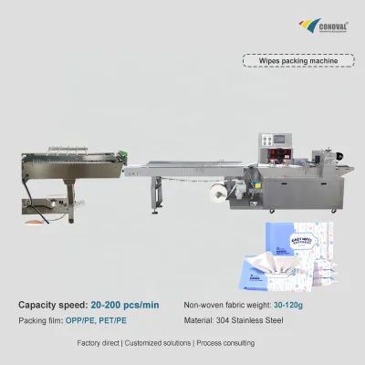 Semi Auto Baby Wipes Packaging Folding Machine Wet Tissue Diaper Production Line with PLC & Motor Core Components