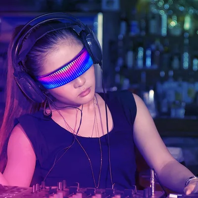 Drop Shipping App Control Changing Shades Led Glasses Bluetooth DIY Full Color Party Led Shining Glasses for Bar Festival