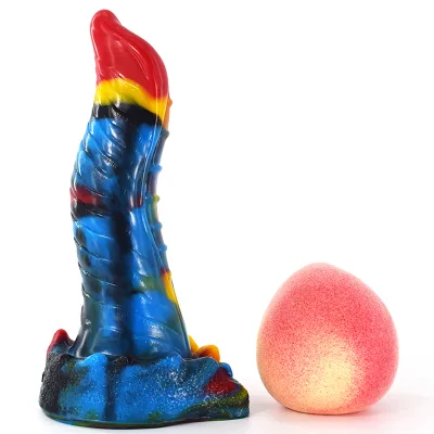 FAAK 2021 New-design  Sex Toy alien Penis Rubber Natural Artificial Penis  Colorful Crystal Realistic Dildo for Woman