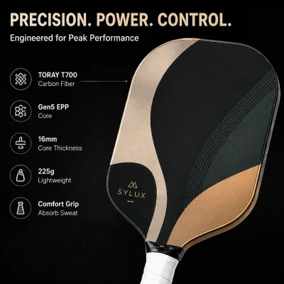 Factory Gen5 EPP Core Carbon Fiber Pickleball Paddles T700 Textured Face 16mm Control Power Paddle OEM Custom Logo