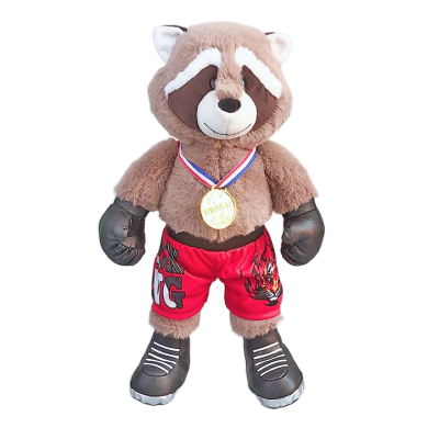 Champion Costume Standing Plush Raccoon Toy Strong Stuffed Animal with Box