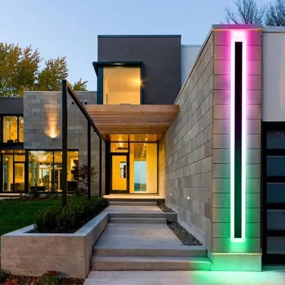 Minimalist Wall Light Line Black Solar Light Indoor and Outdoor Decorative Wall Light LED Long Wall Lamp