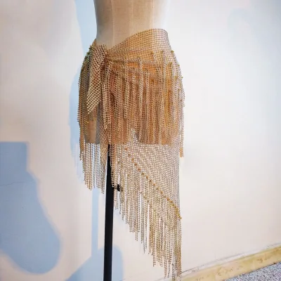 Sexy Belly Dancing Performance  Hip Scarf  Shiny Colorful Rhinestone Wrap Waist Belly Chain for Lady  Hip Scarf