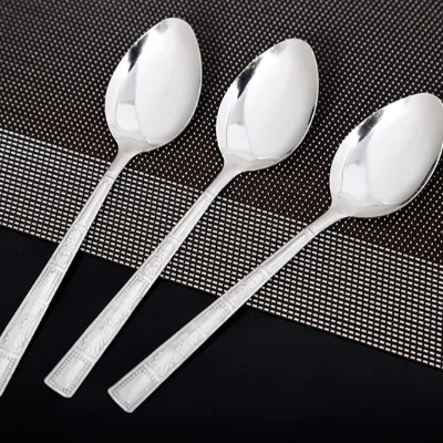 Cutlery Spoon Durable Reusable Dinnerware Spoon Wholesale Stainless Steel Metal Customized Logo Paper Box Modern Dinner Spoon